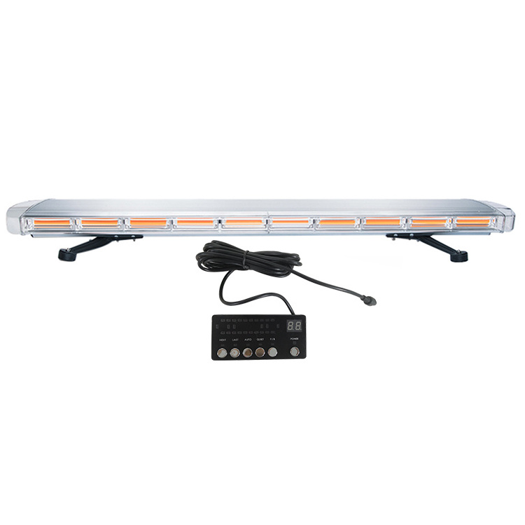 47inch 220w emergency security top roof  strobe amber warning lightbar traffic engineering yellow flashing light bar