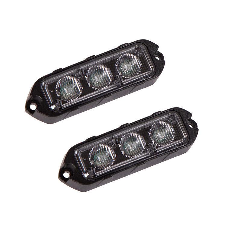 DC12V 3LED strobe Emergency lights Vehicle Surface Mount Grille Warning ambulance Strobe Light Heads car Truck flasher