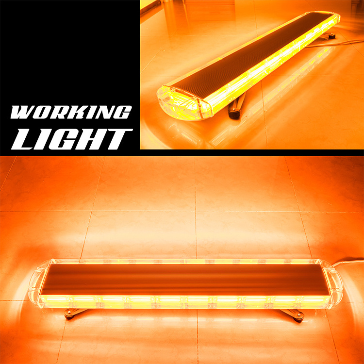 47inch 220w emergency security top roof  strobe amber warning lightbar traffic engineering yellow flashing light bar