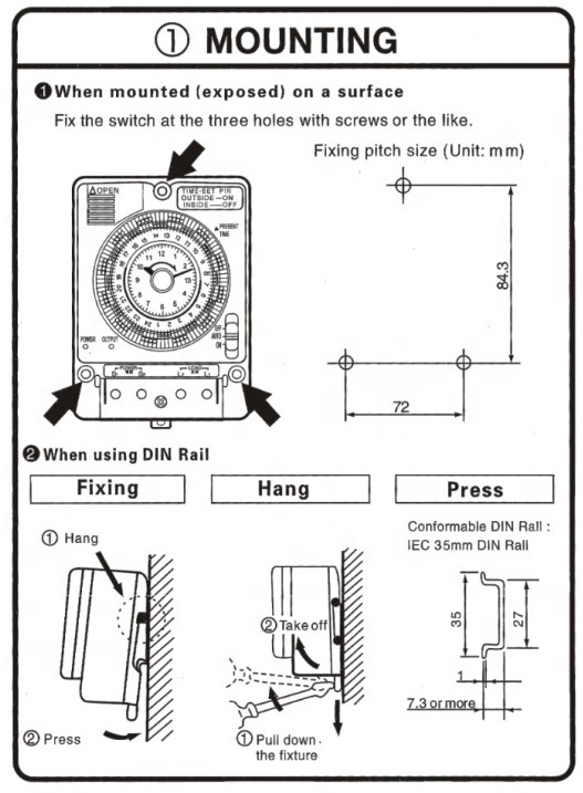 GEYA TB388 Non Power Failure 24 Hours Mechanical Timer Switch With Battery 100V-240V 15A Time Circuit Diagram