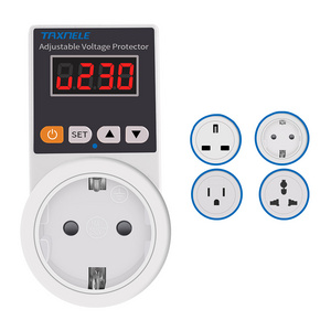 Automatic Voltage Protector AC 220V Adjustable 16A Power Surge Protector EU US Plug Socket Voltage Safe Refrigerator Protect