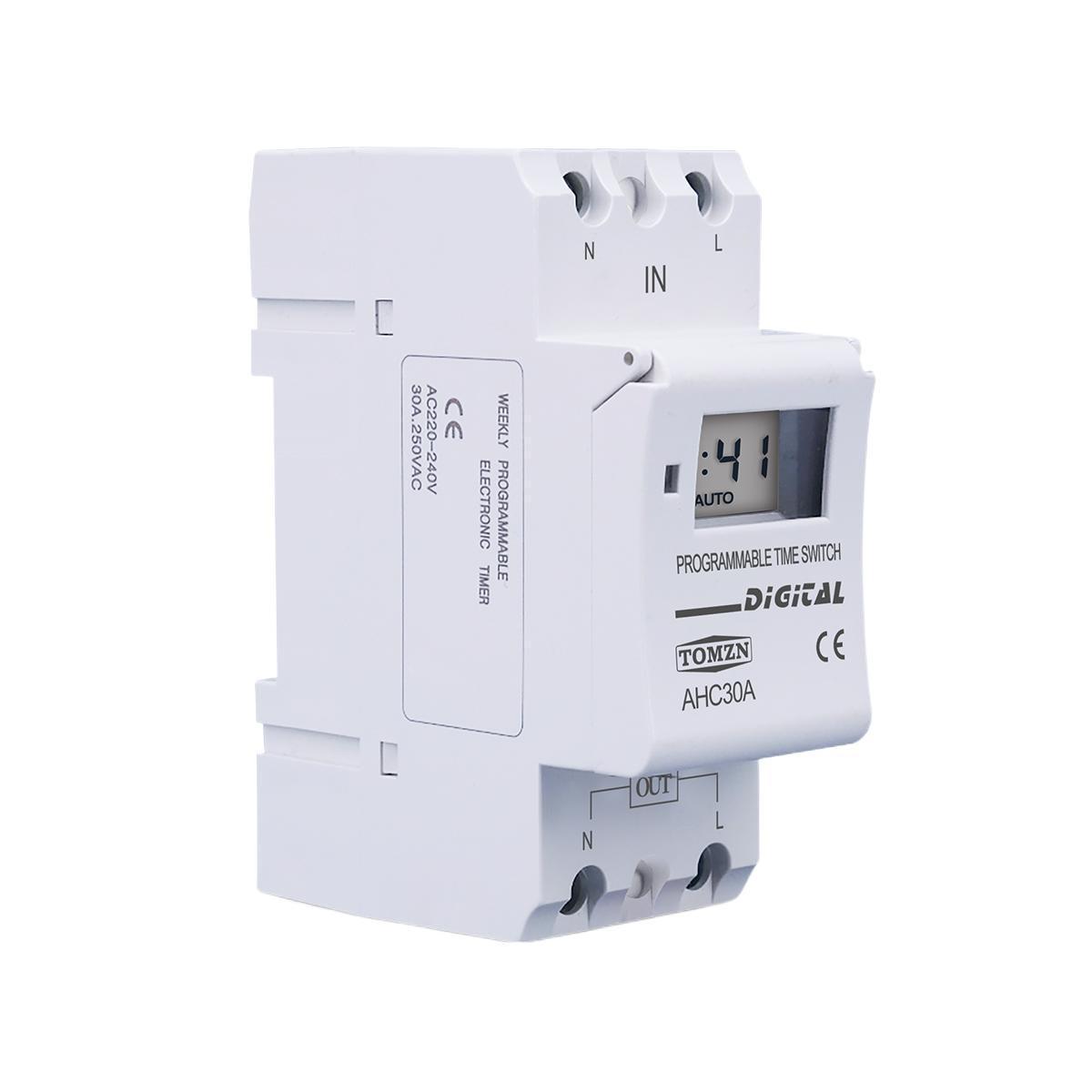 New Type Din Rail 2 Wire Weekly 7 Days Programmable Digital TIME SWITCH Relay Timer Control AC 220V 230V 12V 24V 48V 16A