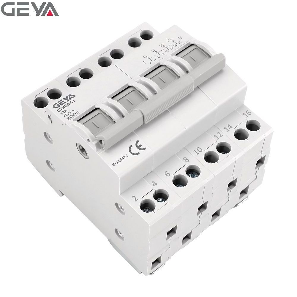 GEYA GYHO8-63 2P Changeover Switch 2p 63a 230/400vac Modular Dual Power Manual Transfer Switch PC Rail Switch 3 Poles 32a 63 ZHE