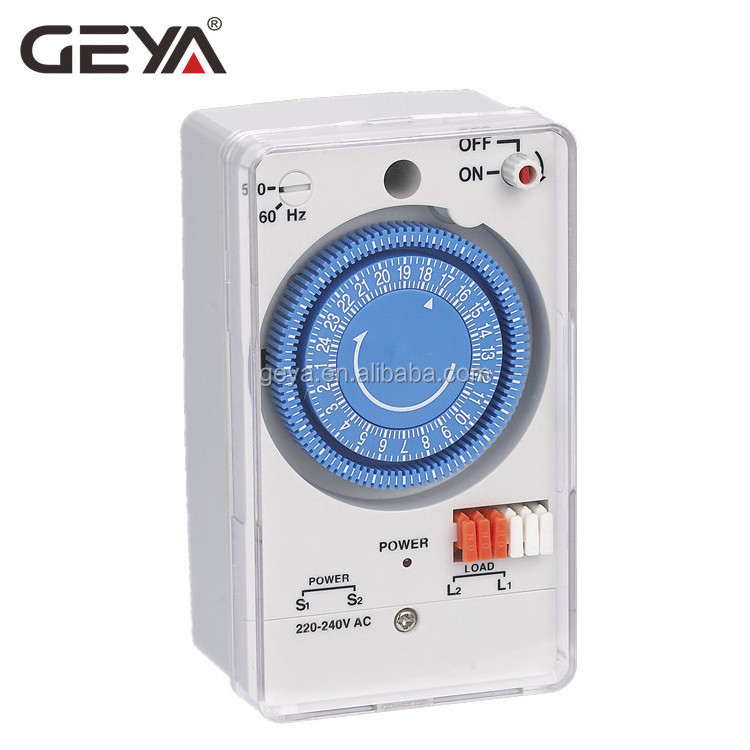 GEYA TB35 Battery Powered 12V Timer Switch 24 Hours 15 Minutes Interval Daily Mechanical Time Switch