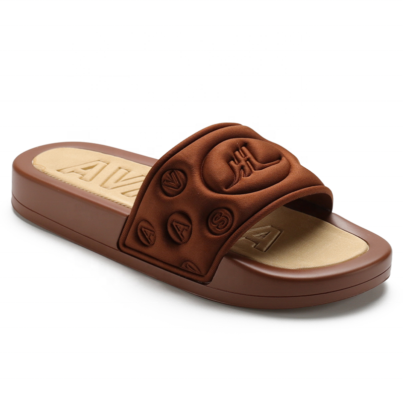 Xsheng Good Price Eco Friendly Material Slides Custom Logo Memory Foam Flat Sport Sandal  Embossed Logo Custom Slide Us S