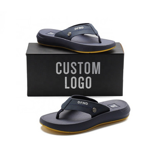 Xsheng Factory Price Non-Slip Summer Beach Casual Slipper Flip-Flops Outdoor Rubber Outsole  Custom Slide Flip Flops With Logo