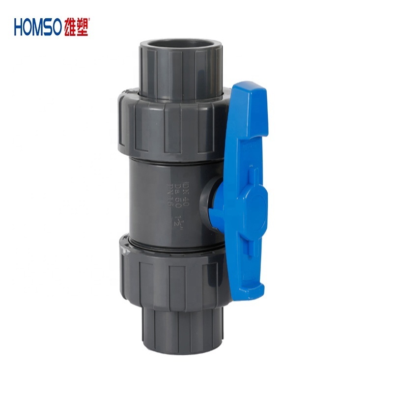 NEW UPVC Double True Union Water Ball Valve Compact Ball Valve with EPDM O-Rings FULL PORT 1/2