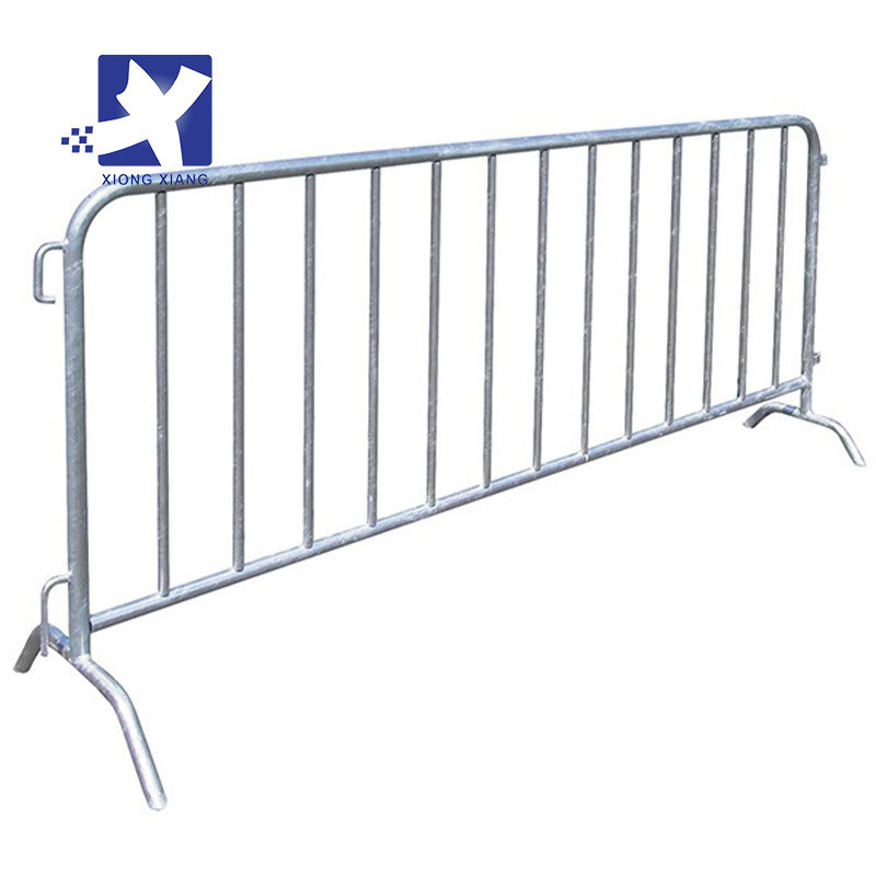 Custom Portable Safety Road Barricade Fence Traffic Metal Crowd Control Barrier With Flat Feet