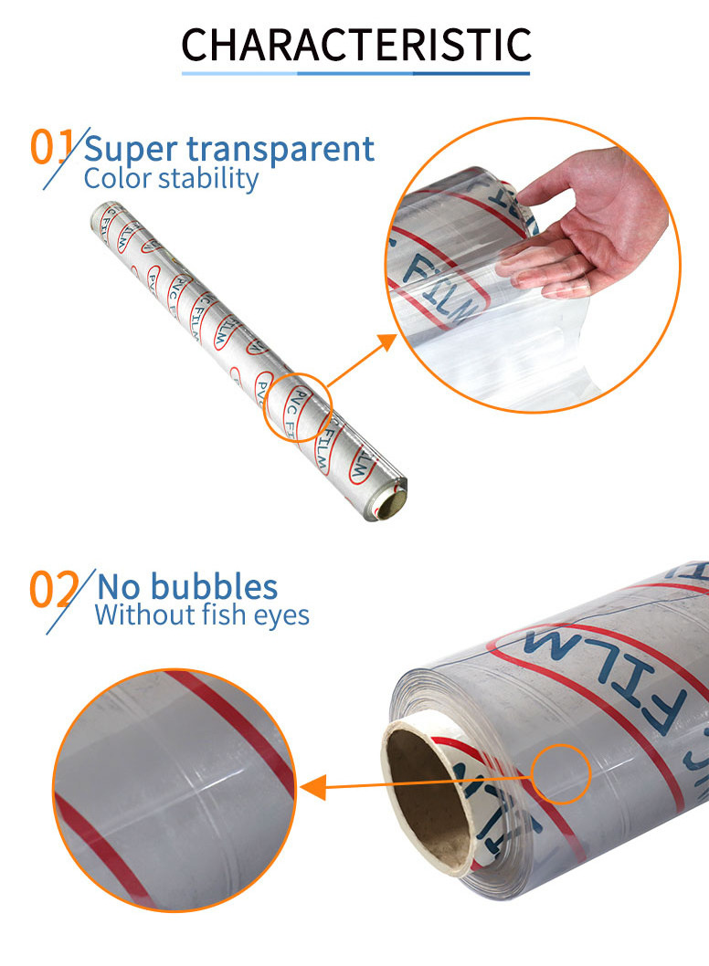 Customized Super Soft Plastic Clear Film Packaging Transparent Vinyl Shrink Sheet Wrapping PVC Roll Sheet Films