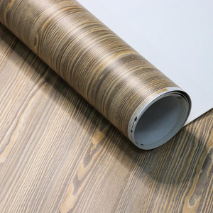 Wood Grain Decorative Wall Paper Restaurant Wall Paper Wood Texture Plastic Wrap without glue