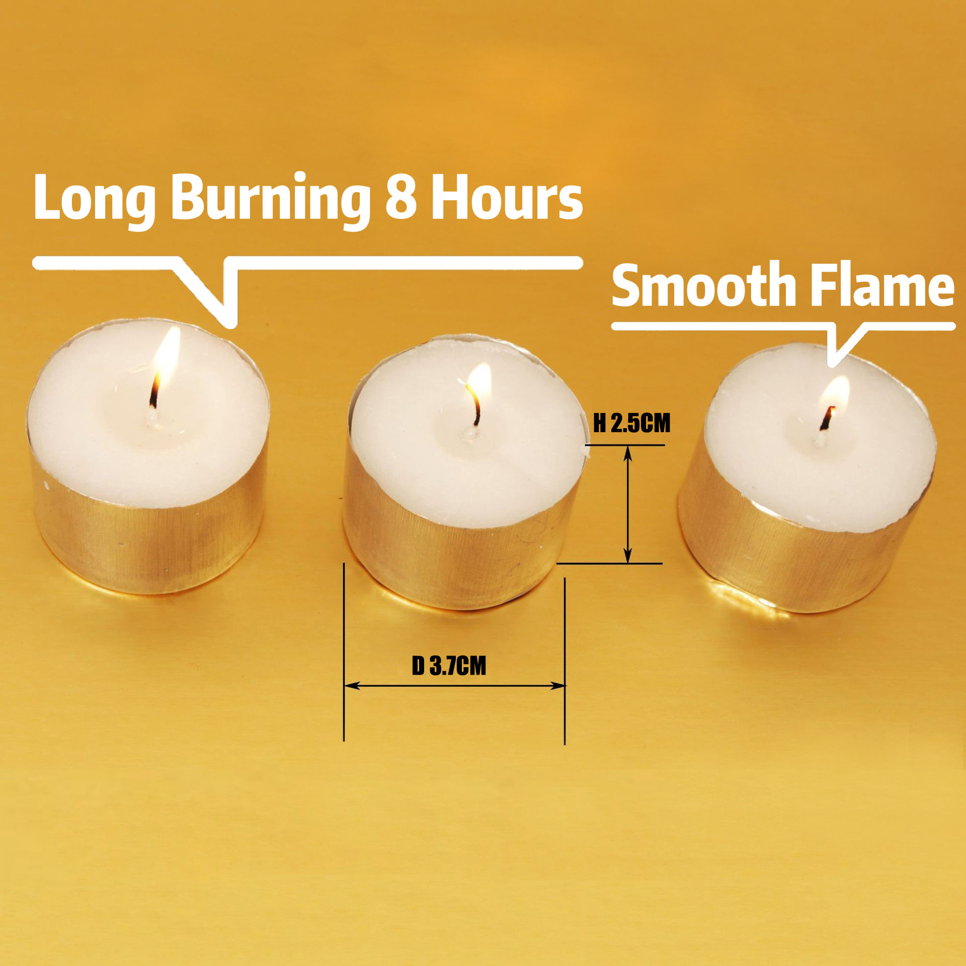 Hot sale White 10/50/100 8 Hour Long Burning Time unscented Tealight candles