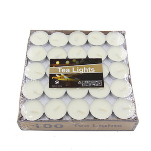 White Candles 4 Hour Burning Smokeless European Tea Light Unscented Candles for Shabbat Weddings Christmas Home Decorative