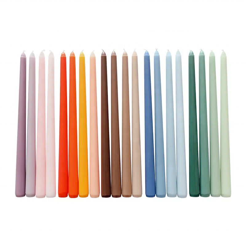 Nordic unscented chime dinner candles morandi color wedding banquet long pole smockless drippless  taper candles