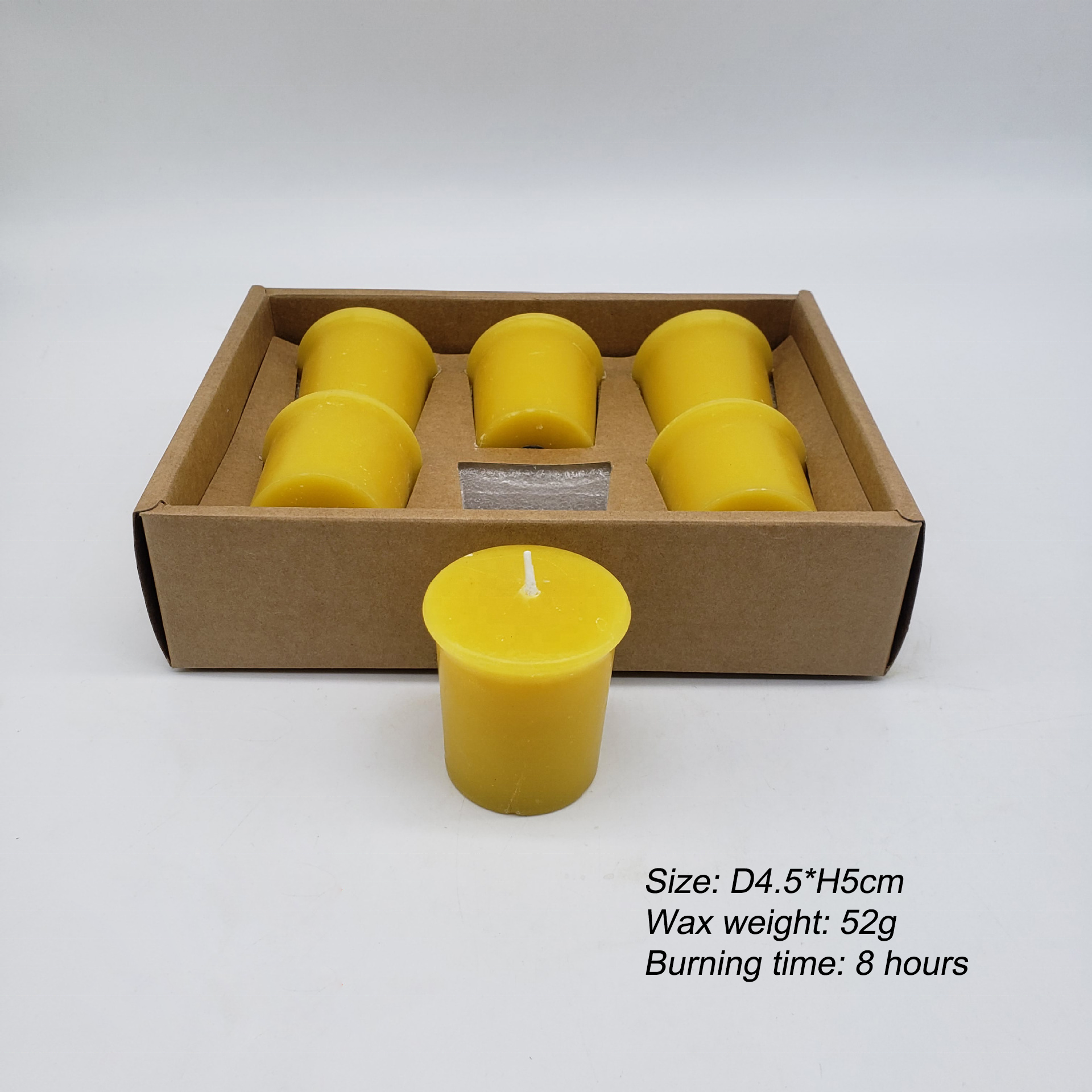 8 hour burn time 100% pure handmade raw beeswax tealight candles