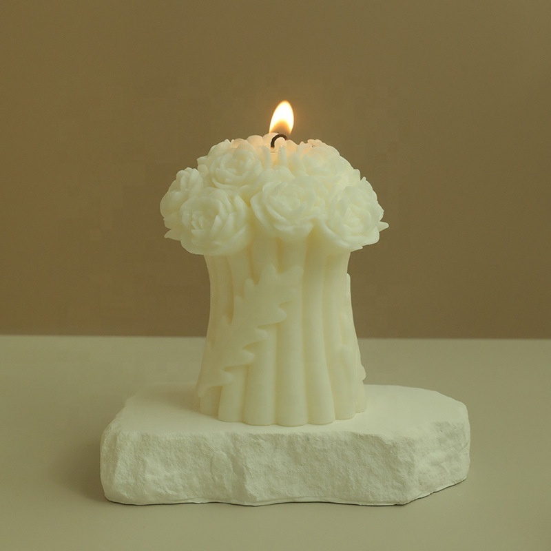 Candle manufacturers wholesale creative aromatherapy soy wax scented candles with flower design