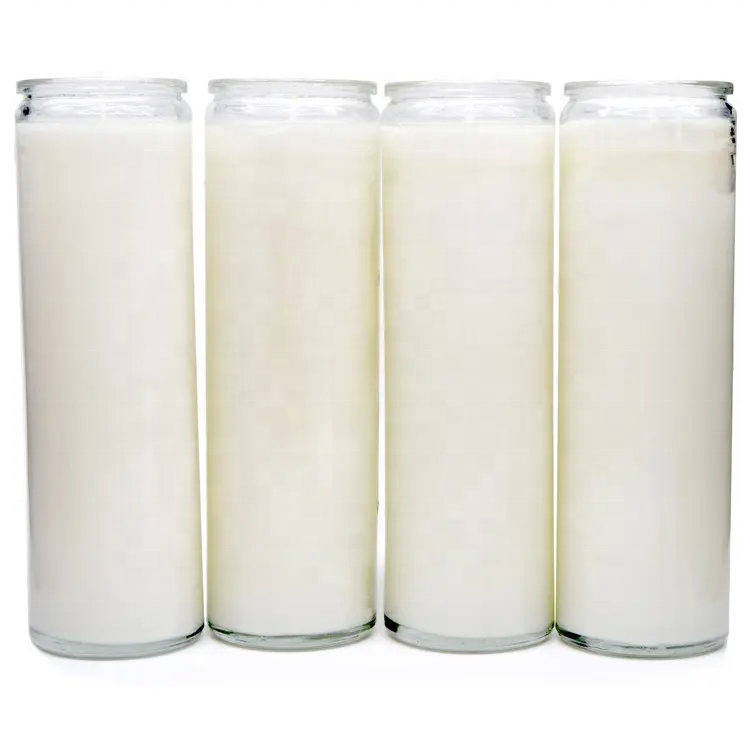 7 Day White Memorial Grave Candles for Religious Memory Vigil and Emergency Use