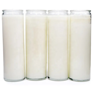 7 Day White Memorial Grave Candles for Religious Memory Vigil and Emergency Use