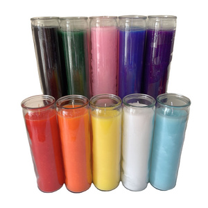 Wholesale custom 7 days 8 inches glass jar religious candles