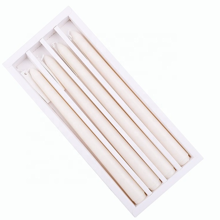 Long taper candle unscented premium quality soy wax taper candles with 4 sticks