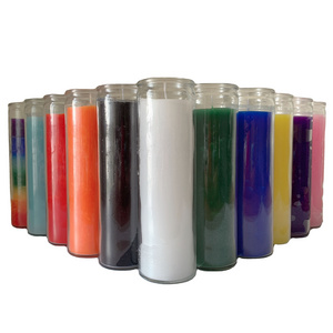 Wholesale Unscented White 7 Day Devotional Prayer Glass Container Candle