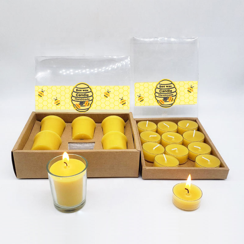 8 hour burn time 100% pure handmade raw beeswax tealight candles