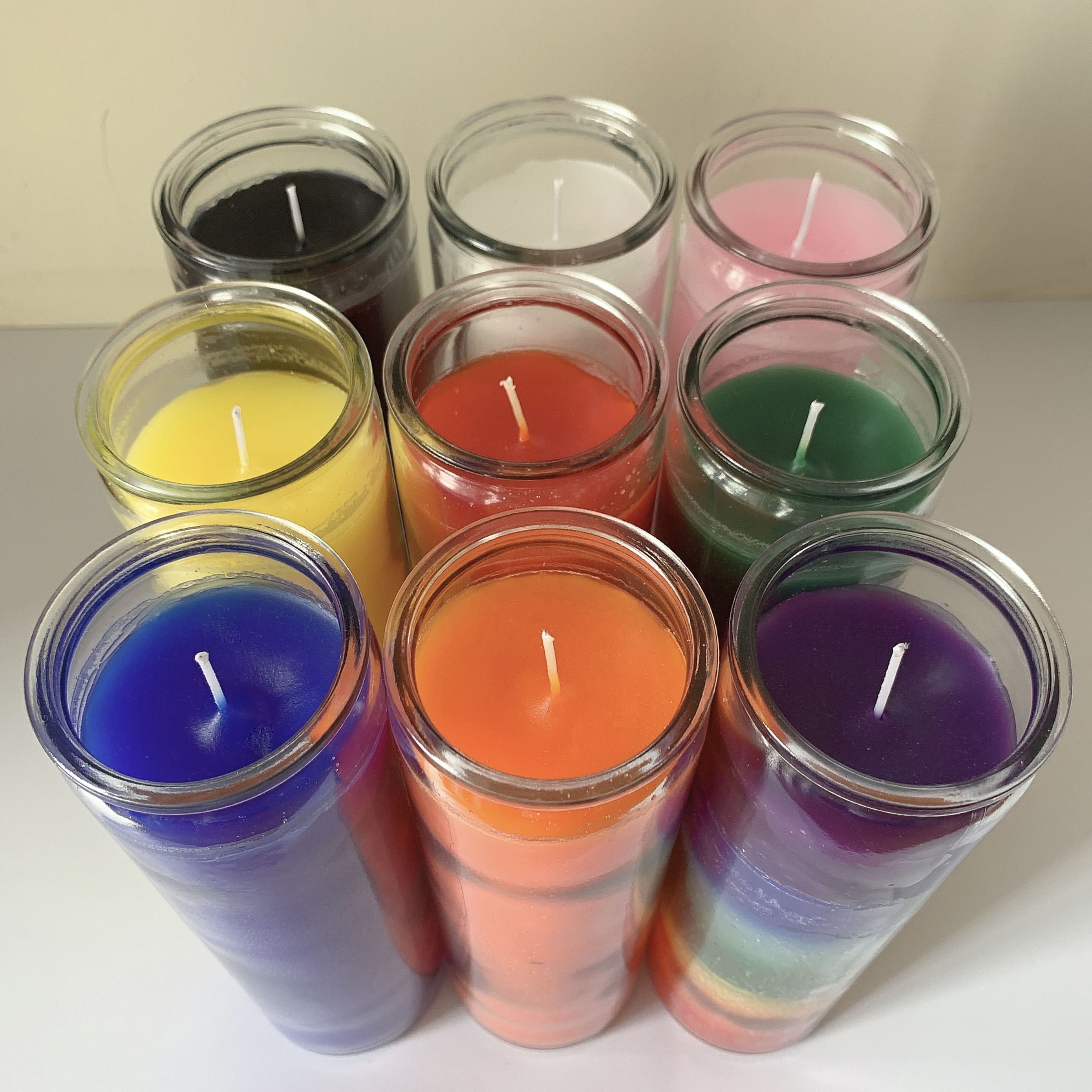 Wholesale Unscented White 7 Day Devotional Prayer Glass Container Candle