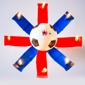 Fancy FOOTBALL ROTATING Music Fireworks Birthday cake Sparkling Football Candles