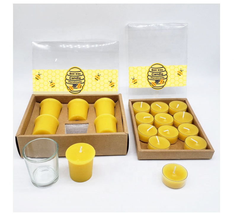 8 hour burn time 100% pure handmade raw beeswax tealight candles