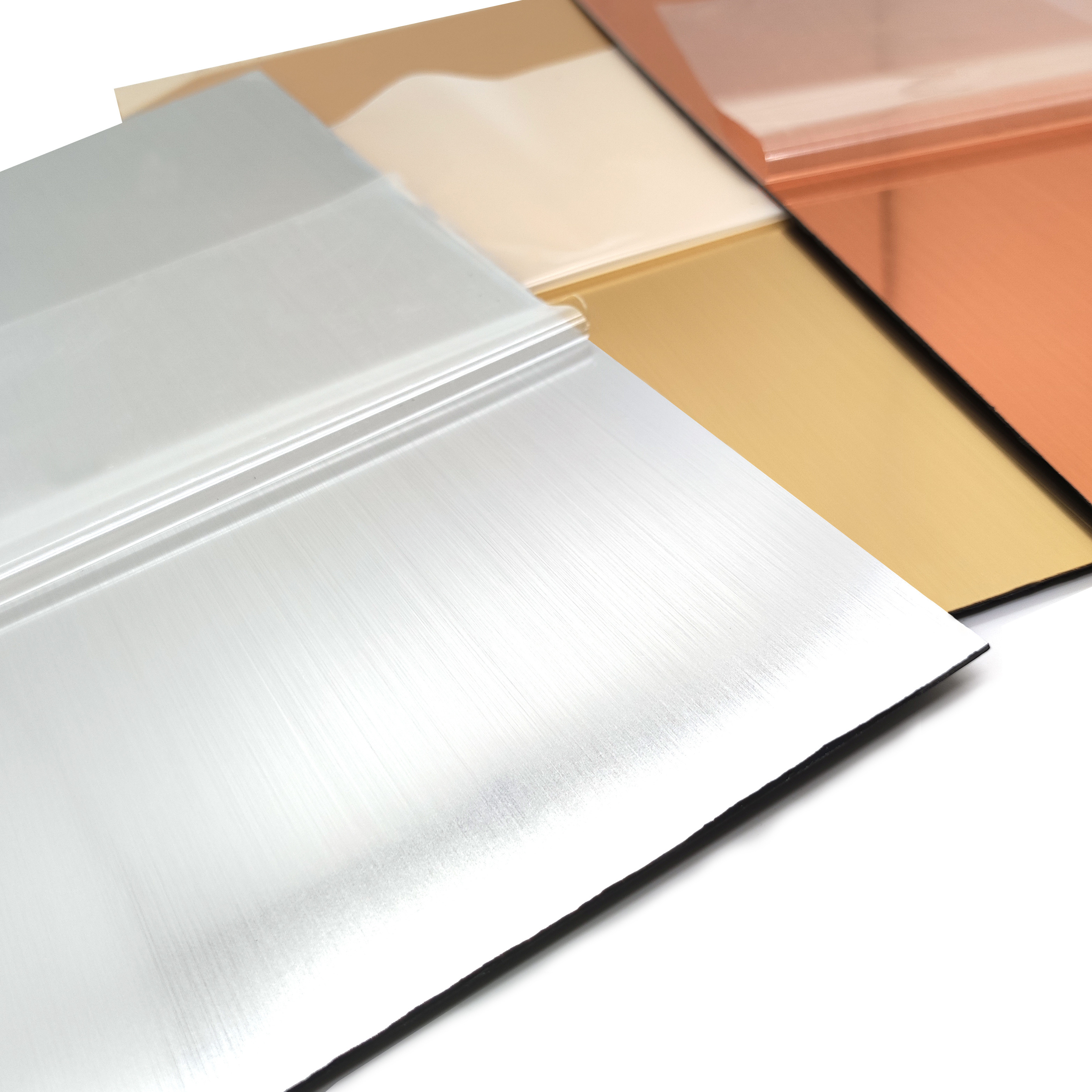 Factory Direct Sale Brushed Silver / Brushed Gold / Brushed Rose Gold Two-color Butadiene ABS Sheet