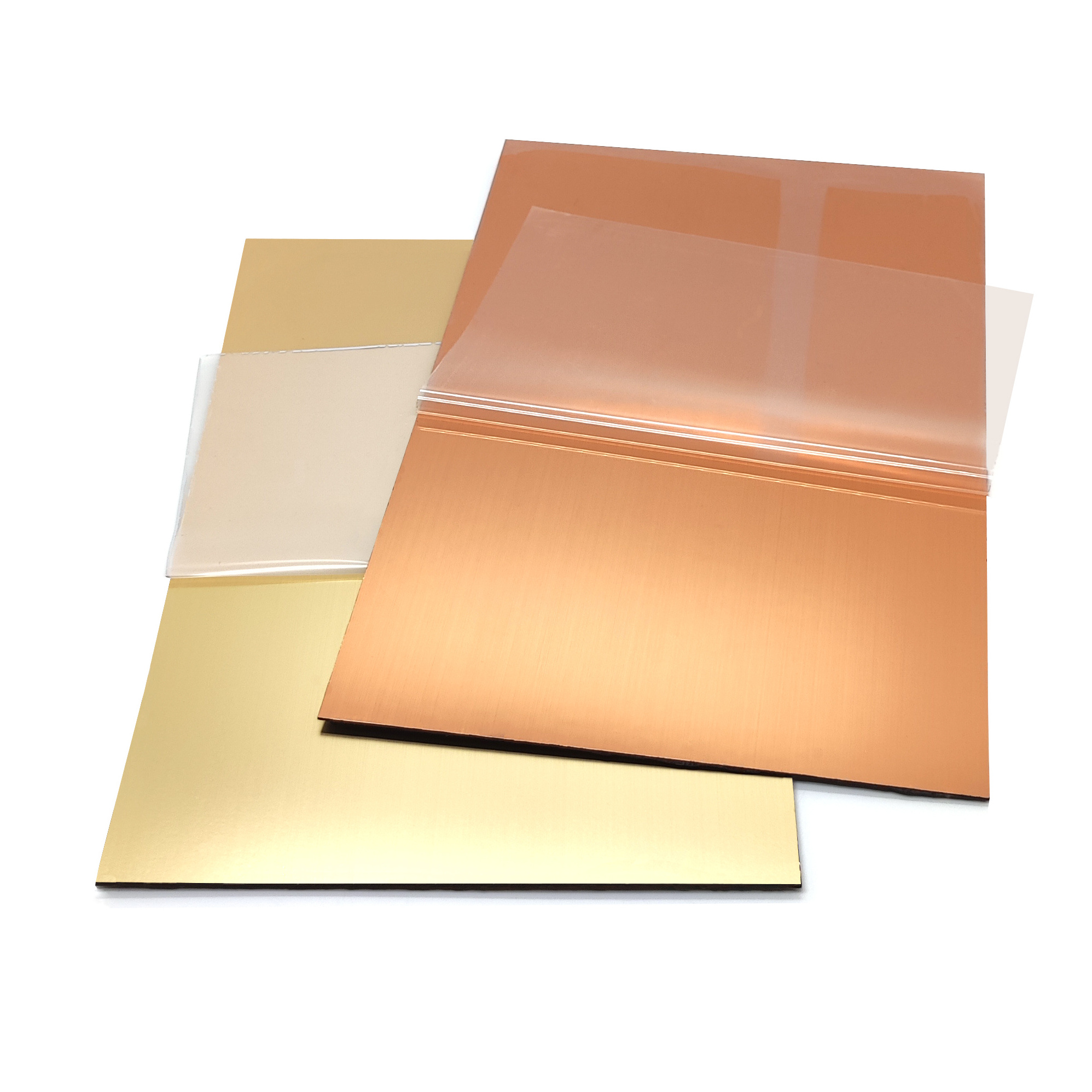 Factory Direct Sale Brushed Silver / Brushed Gold / Brushed Rose Gold Two-color Butadiene ABS Sheet