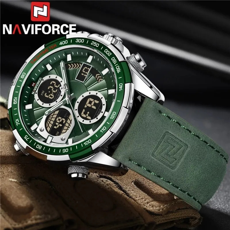 Reloj Naviforce Original Watch 9197 Fashion Digital Quartz Watches Men Luxury Sport Wristwatch Chronograph Dual Display Watch