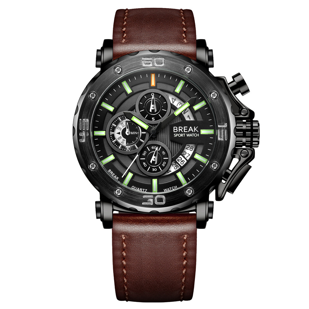 Break 5689 Men Quartz  Sport Watch Men Chronograph Casual Watches