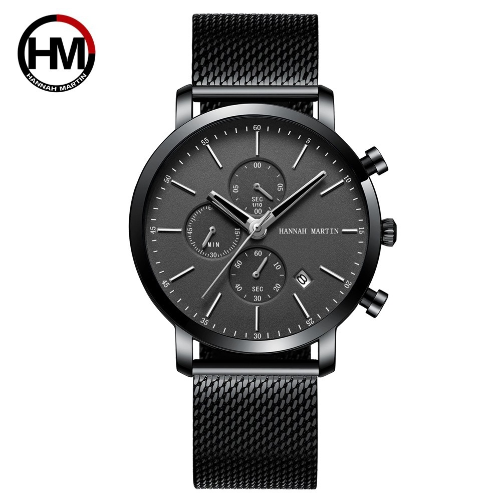 Hannah 109 Three Eyes Six Needle Timing Multifunctional Calendar Watch Men's Tungsten Steel Waterproof Quartz