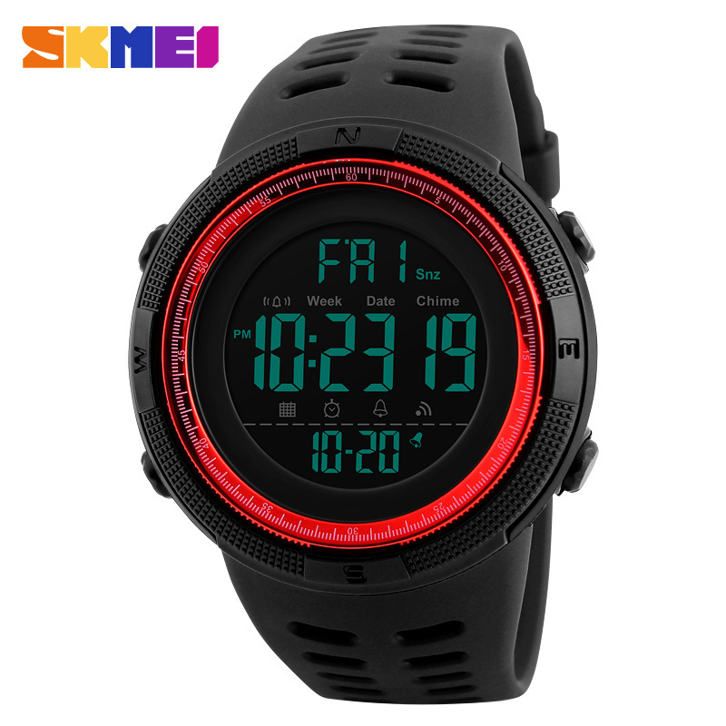 SKMEI 1251 Men Countdown Double Time Sports Watches Alarm Chrono Led Digital Luxury Watch For Men