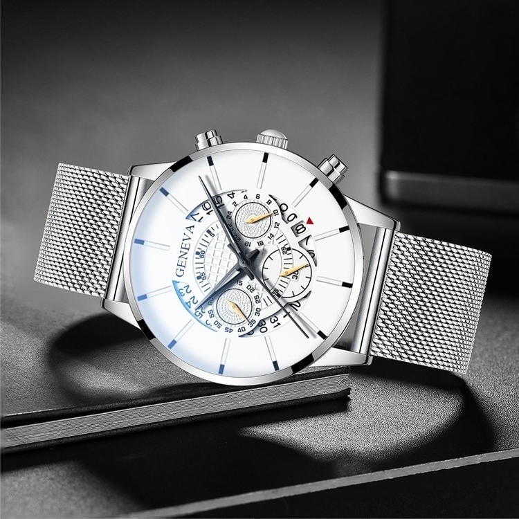 Men's Watch Reloj  Masculino Stainless Steel Calendar Quartz Wristwatch Men Sports Watch Clock for man