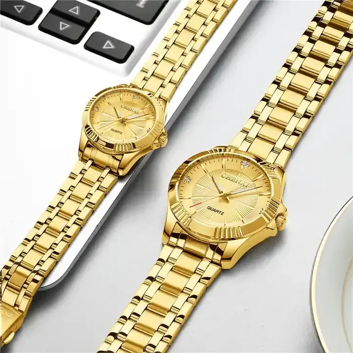 Guangzhou Watch CHENXI 050A Casual Couple Quartz Watch Price Market Stainless Steel Golden Japan Movt Diamond Quartz Wrist Watch