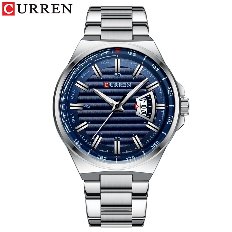 CURREN 8375 wholesale stainless steel blue dial analog current quartz made in prc watch