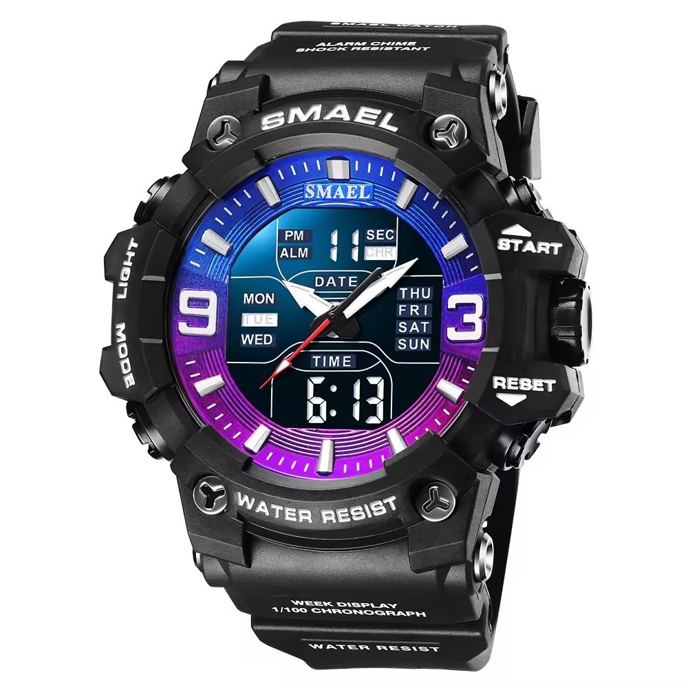 Custom Your Own Logo Smael 8049 Luxury Brand Watch Green Reloj Hombre 5ATM Waterproof Digital Quartz Sports Men's Watch For Men