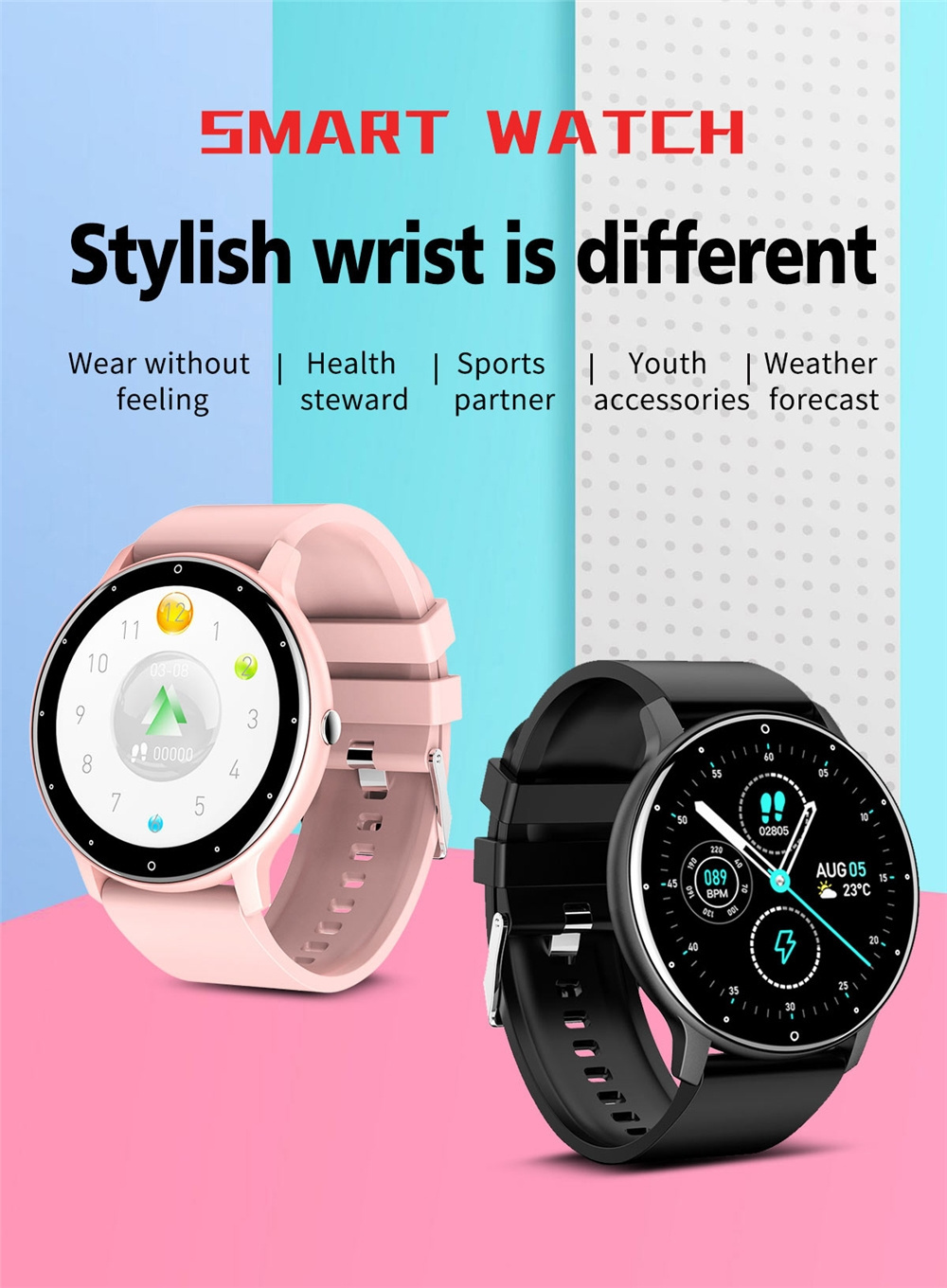 ZL02 Smart Watch Call Android Waterproof IP67 Heart Rate Reloj Smart Watch Blood Pressure Oxygen Women ZL02 Smart Watch