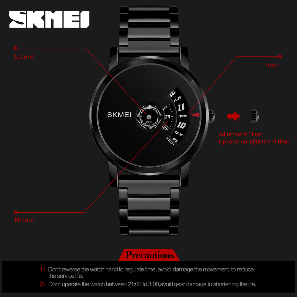 SKMEI 1260 japan mov't quartz watch 3 atm water resist fashion watch stainless steel wholesale skmei watch