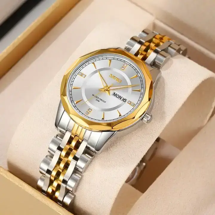 New Fashion Skmei 9264 Waterproof Mens Womens Couple Watches High Quality Japan Movt Luxury Quartz Steel Wristwatches