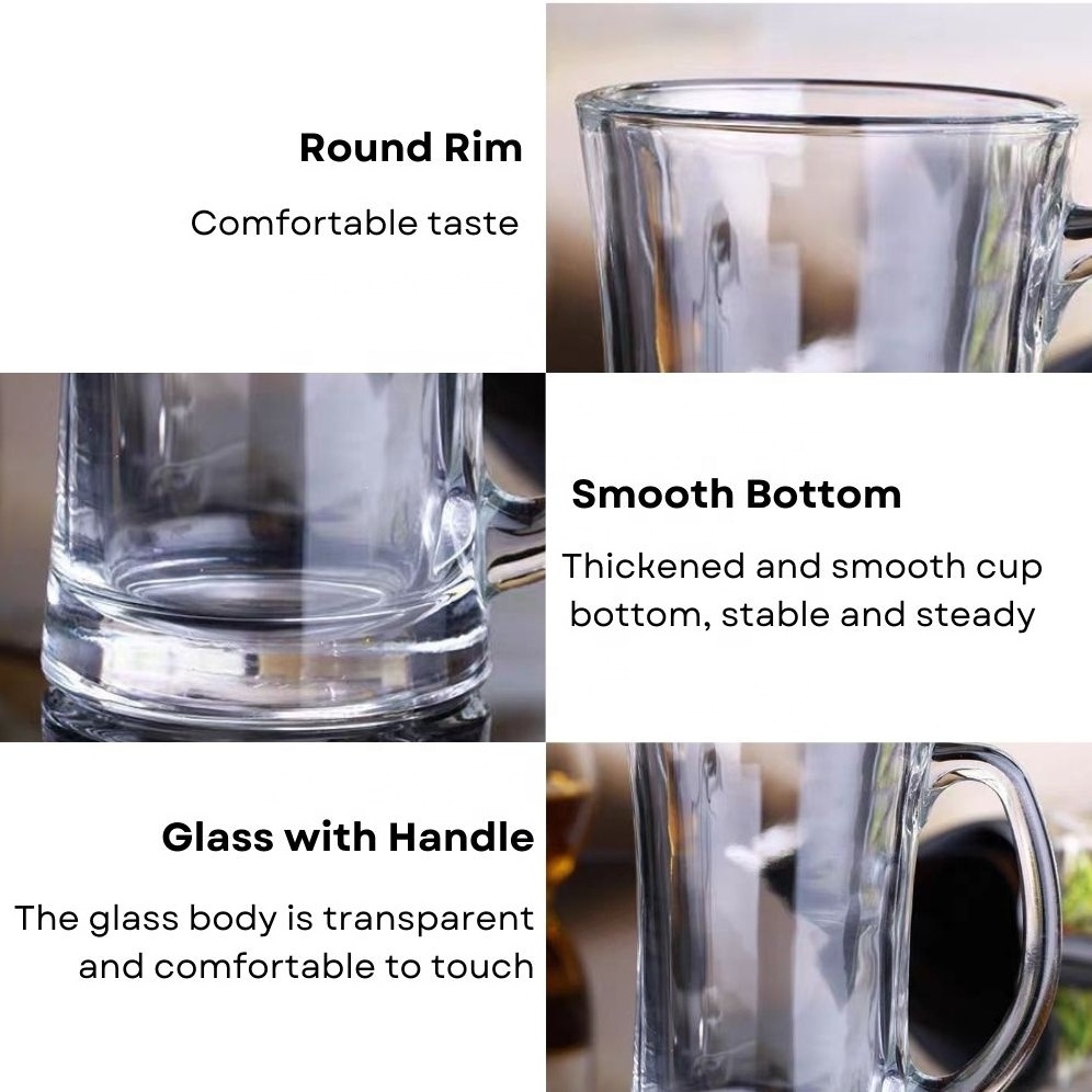 Wholesale Custom Classic 17/40oz Thick Unbreakable Beer Mugs with Handle Strong Soft Drink Glass Cup Beer Glass Steins