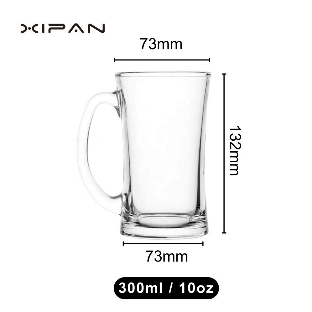 Wholesale Custom Classic 17/40oz Thick Unbreakable Beer Mugs with Handle Strong Soft Drink Glass Cup Beer Glass Steins