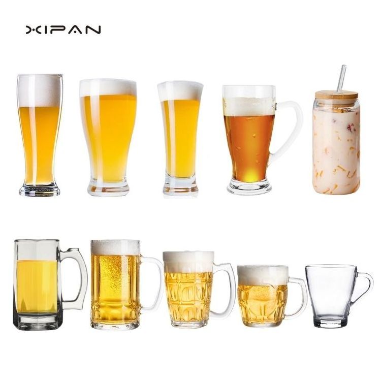 Hot Sale 2024  Can Shape Custom Logo Beer Glasses with Bamboo Lid Classic Gifts for Men 16oz 270ml 300ml Beer Cups Mugs