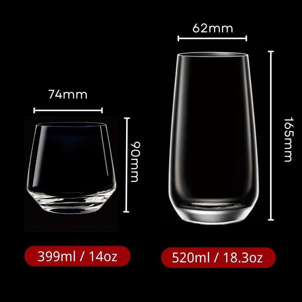 Affordable Tumblers 14oz 390ml Whiskey Glasses for Wine Beer Water Tea Cups Classic Shape Personalized