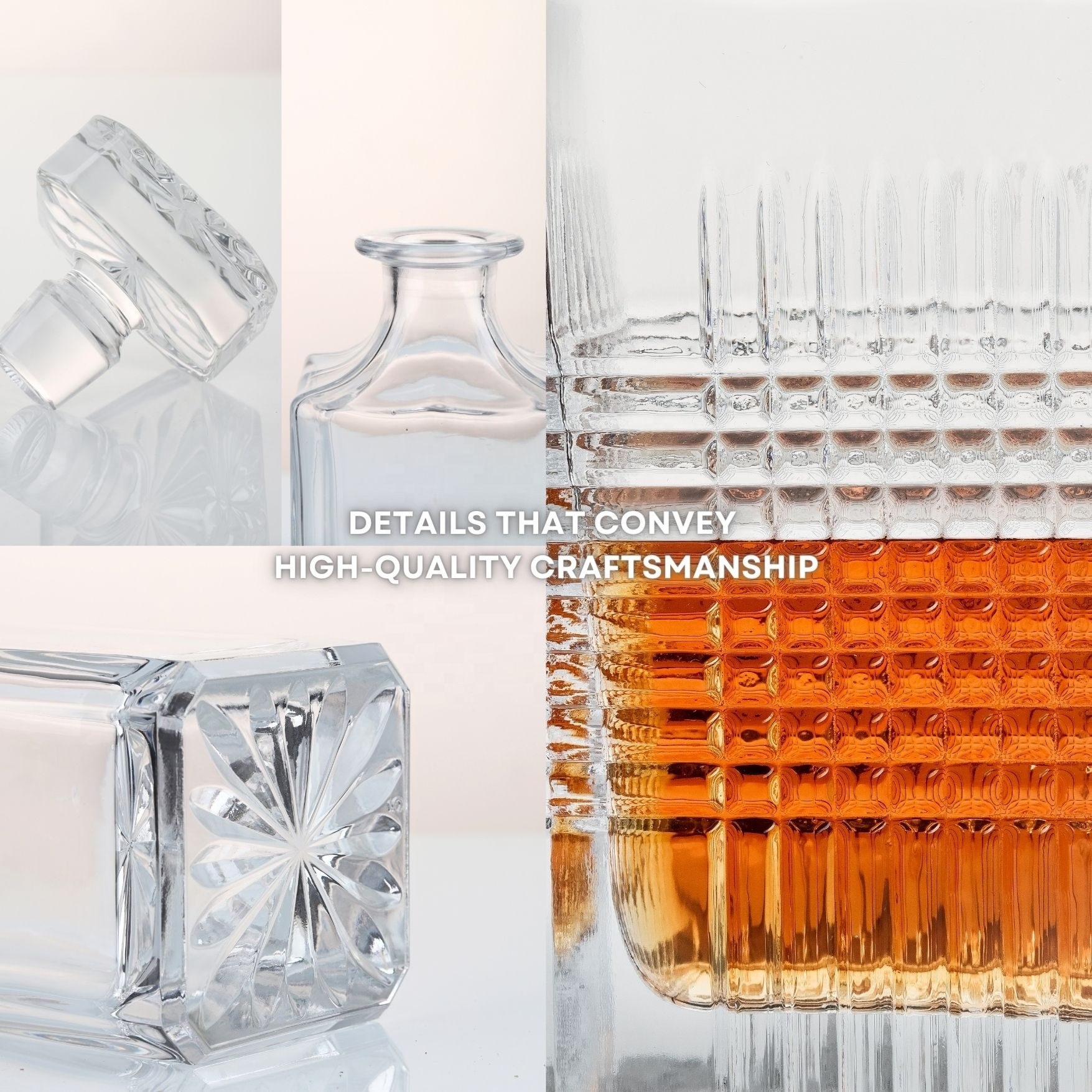 750ml Whiskey Bottle XIPAN Crystal Whisky Decanter and Tumblers Glasses Set