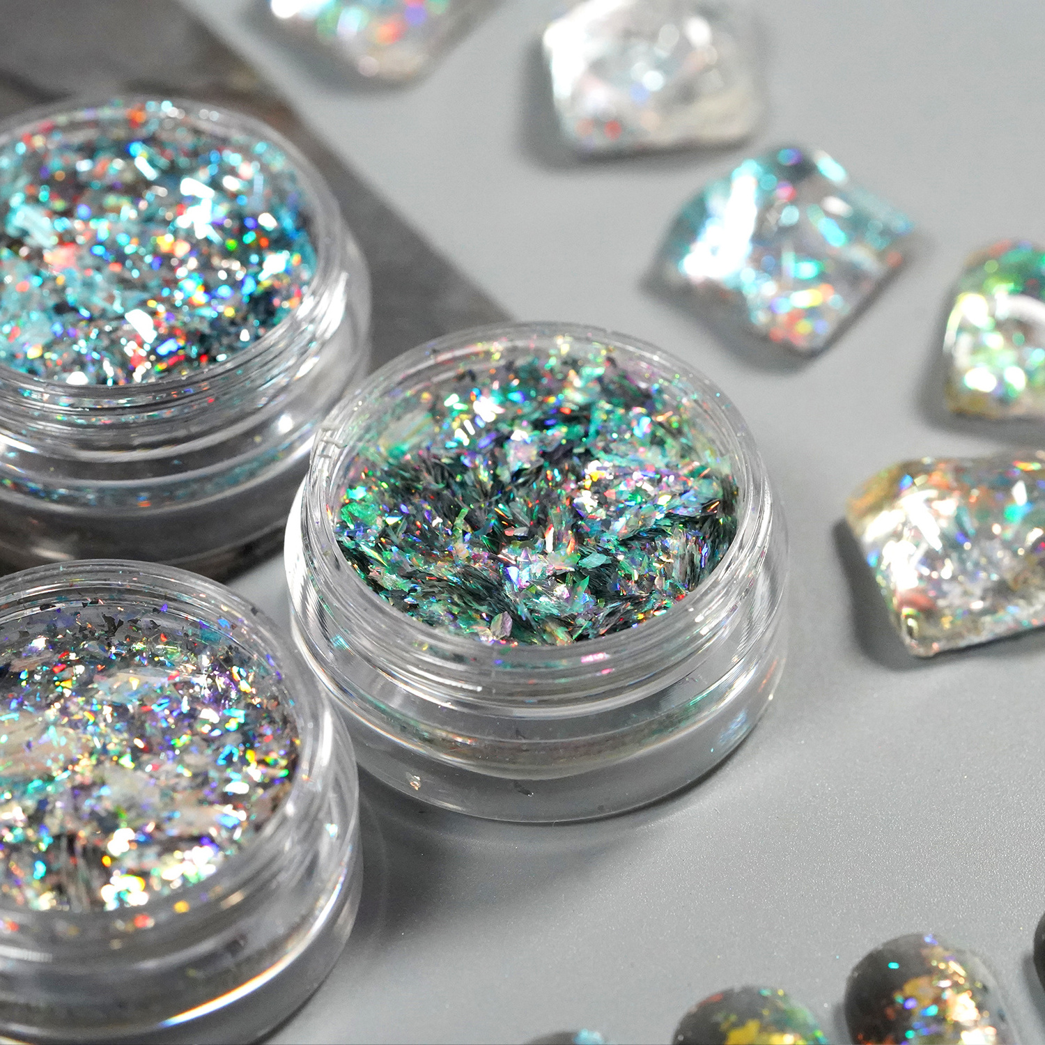 New Trendy Fashion Nail Art Glitter Chrome OEM Service Laser Flakes Nail Powder