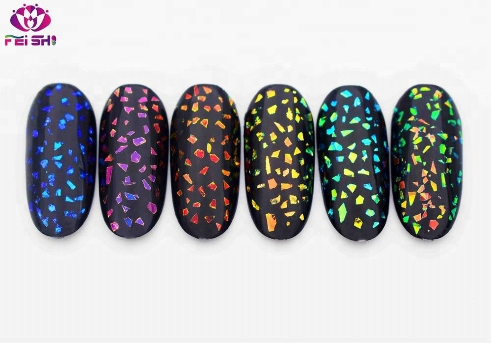 Hot sale peacock chameleon snow flake nail polish pigment powder