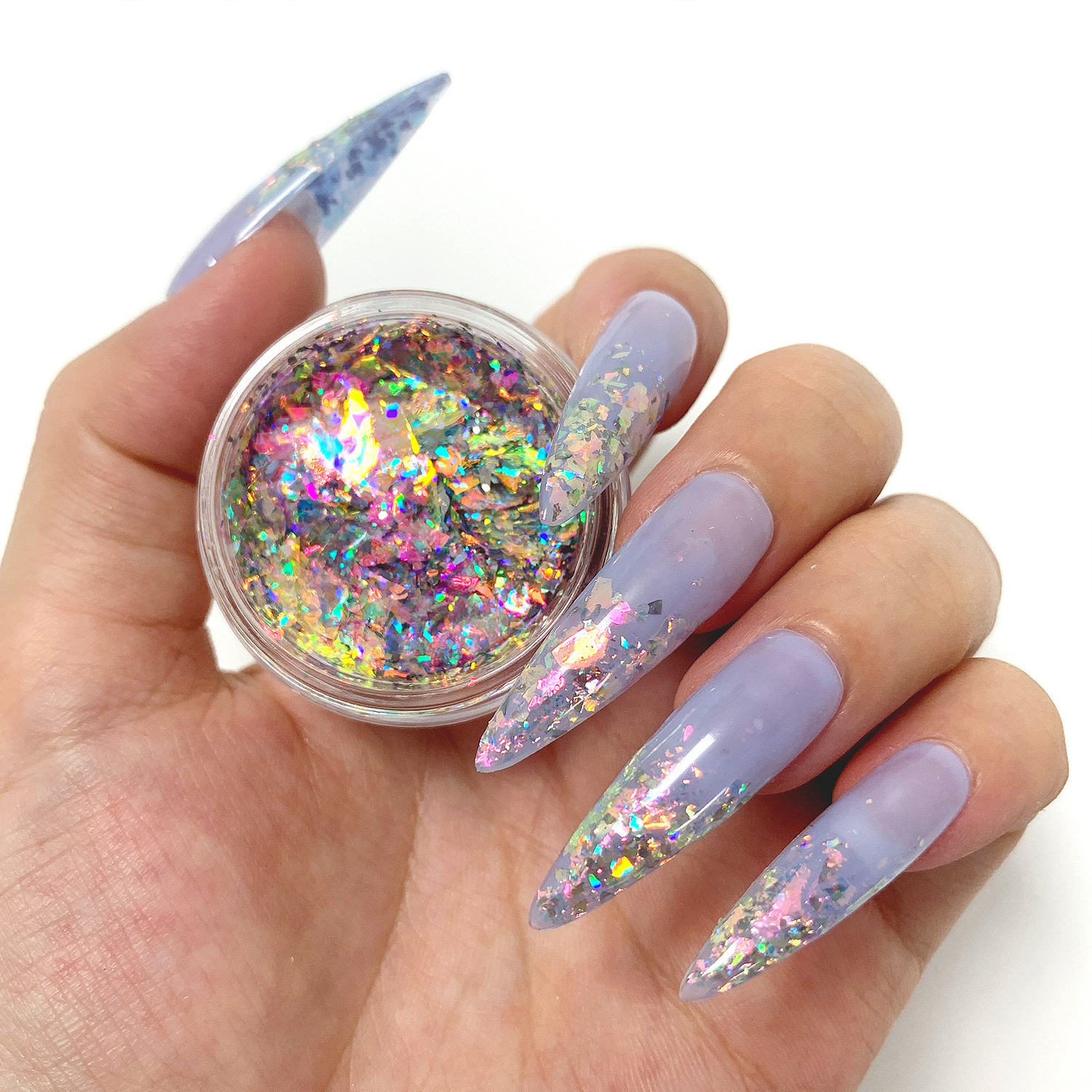 New Trendy Fashion Nail Art Glitter Chrome OEM Service Laser Flakes Nail Powder