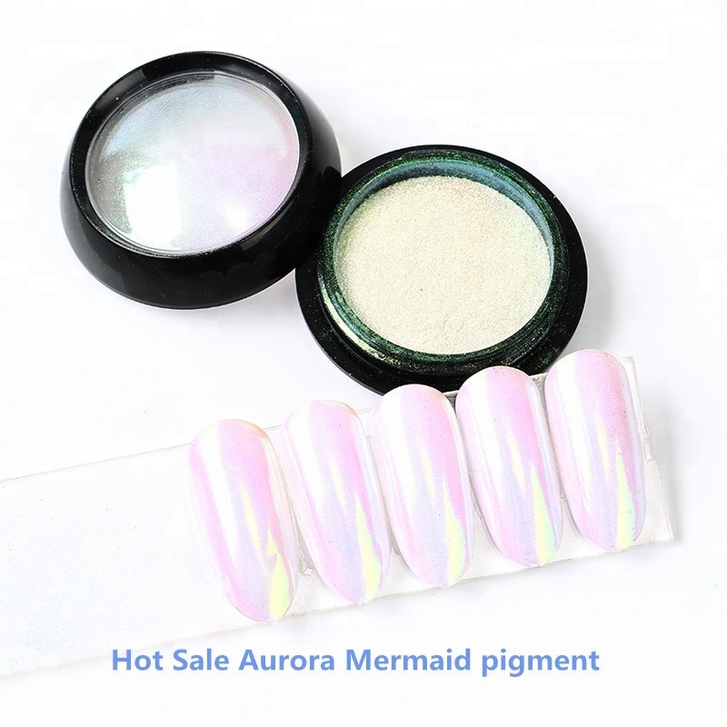 2018 rainbow pigments  Mermaid  Aurora Holographic pigment  Nails polish use